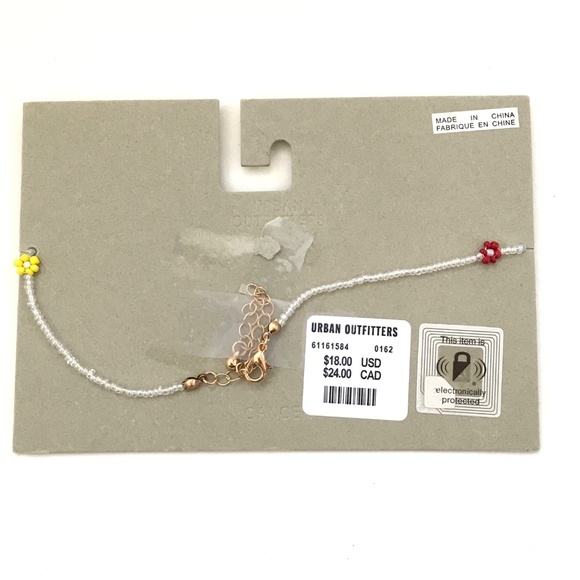 URBAN OUTFITTERS Flower Beaded Necklace Dainty Choker Multicolored NWT - Picture 10 of 14